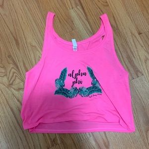 Alpha phi pink tank top